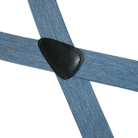CTM Men's Elastic Denim 2 Inch Button-End Suspenders - Picture 3 of 3